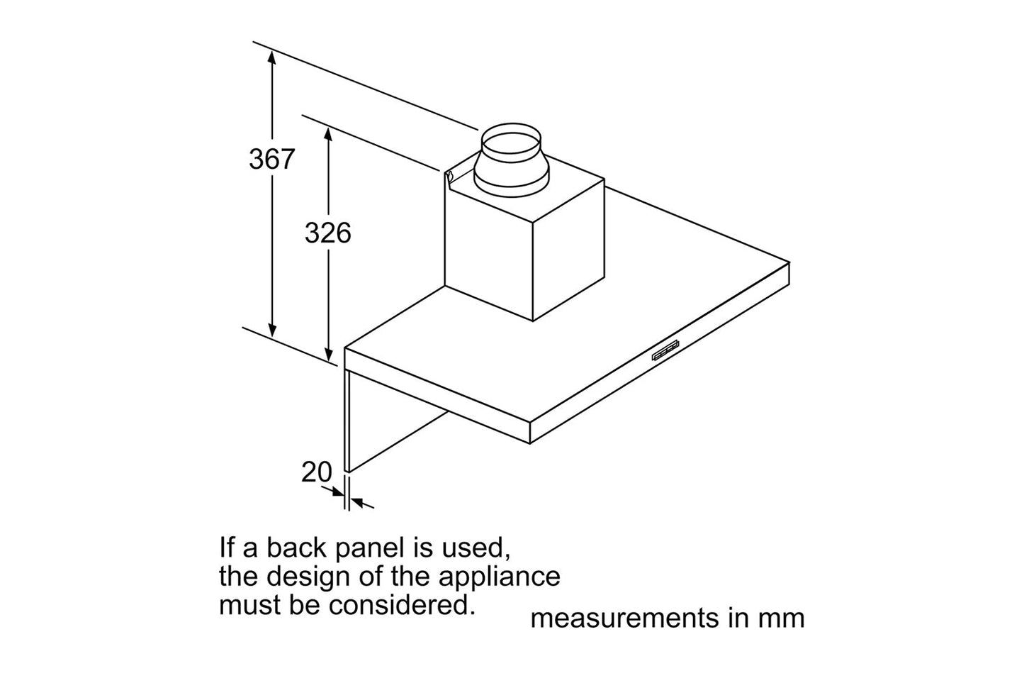 Bosch 60 cm Series 2 Wall-Mounted Cooker Hood | DWB66BC60B