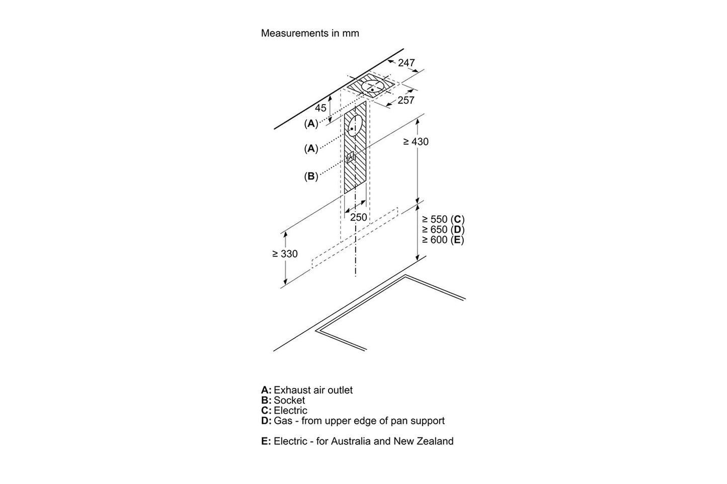 Bosch 60 cm Series 2 Wall-Mounted Cooker Hood | DWB66BC60B