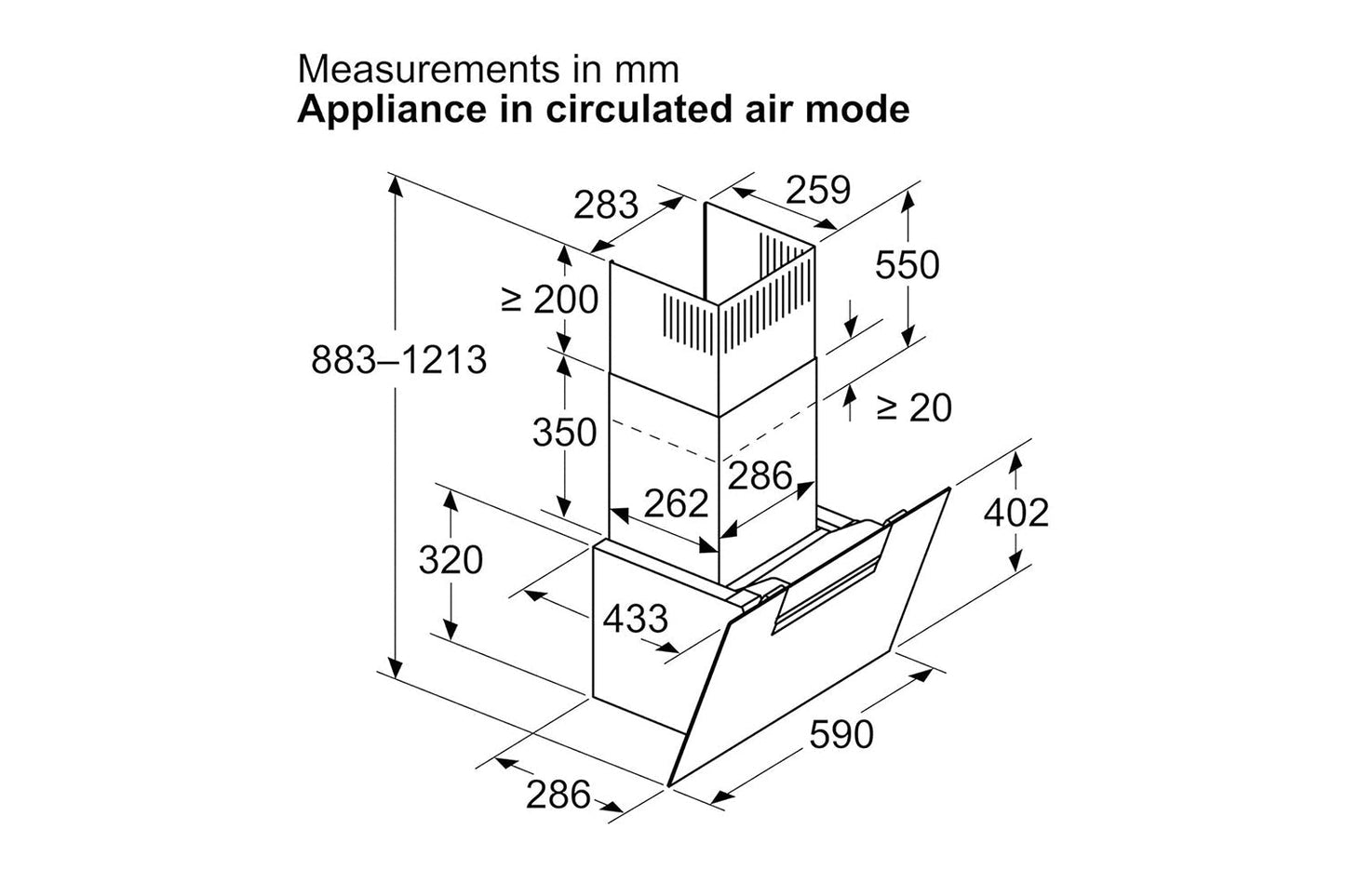 Bosch 60 cm Series 2 Wall-Mounted Cooker Hood | DWK67FN60B