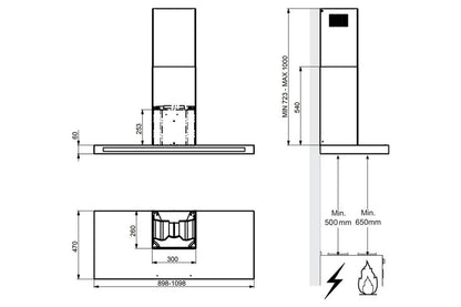 Rangemaster 90cm Hi-Lite Flat Hood | HLTHDS90WH/