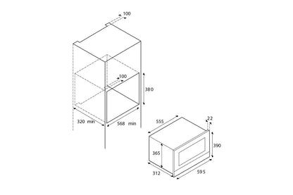 Bertazzoni 60cm Modern Series Built-In Electric Microwave Oven | F383MODMWSX | Stainless Steel