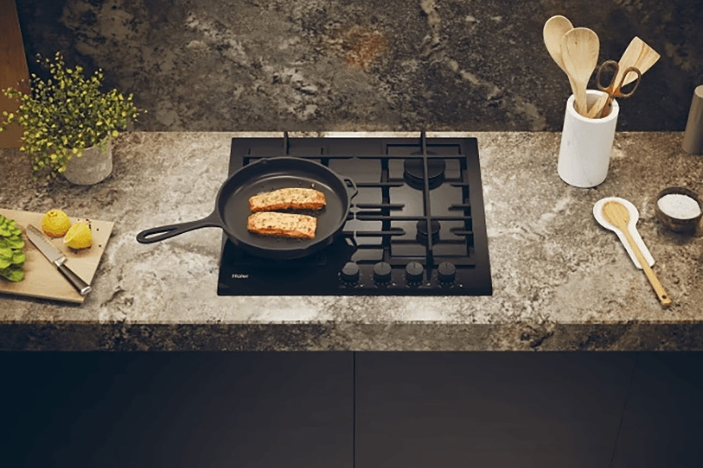 Haier Series 4 Glass Gas Hob | HAVG6BF4TBPB