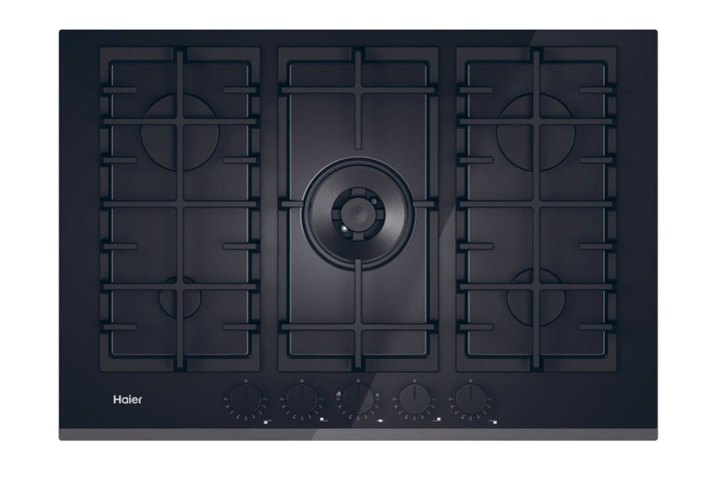 Haier Series 6 75cm 5 Burner Gas Hob | HAVG75TBBP | Black