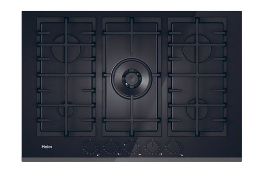 Haier Series 6 75cm 5 Burner Gas Hob | HAVG75TBBP | Black