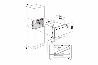 Hotpoint Class 5 Built-in Compact Electric Oven | HCC58HMSXA | Stainless Steel