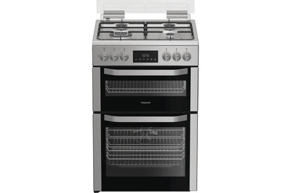 Hotpoint 60cm Double Oven Dual Fuel Cooker | HDD6GDC2WX | Stainless Steel