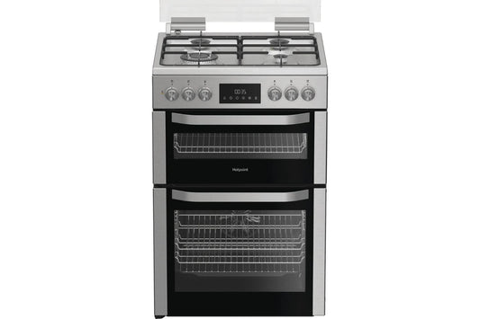 Hotpoint 60cm Double Oven Dual Fuel Cooker | HDD6GDC2WX | Stainless Steel