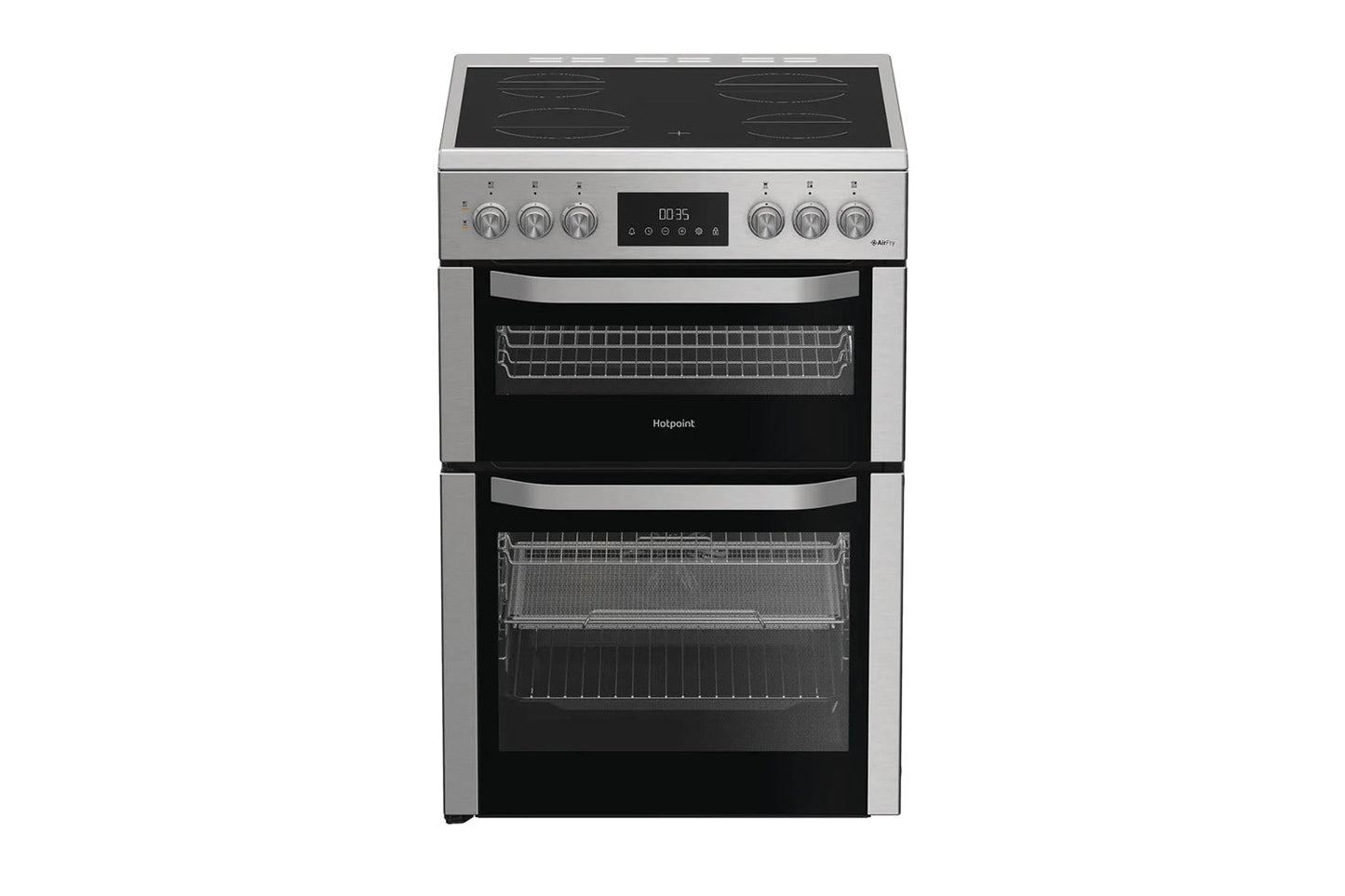 Hotpoint 60cm Double Oven Electric Cooker | HDE6VDCAX | Stainless Steel