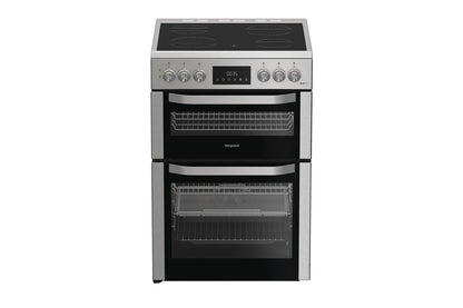 Hotpoint 60cm Double Oven Electric Cooker | HDE6VDCAX | Stainless Steel