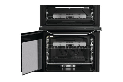 Hotpoint 60cm Double Oven Gas Cooker with Glass Lid | HDG6GDC2TWX | Stainless Steel