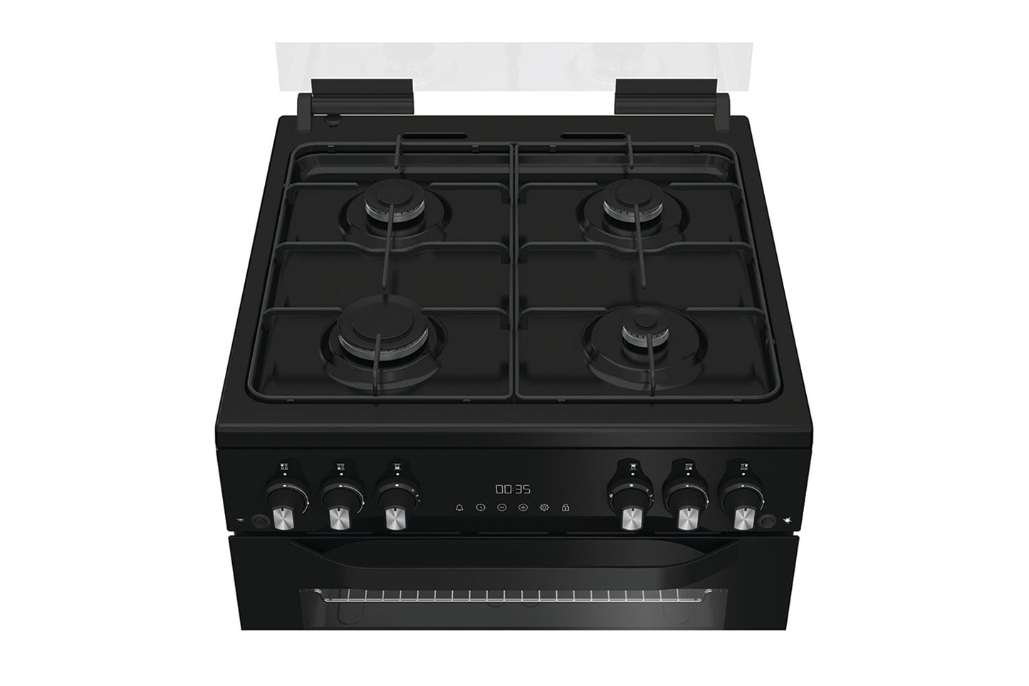 Hotpoint 60cm Freestanding Double Gas Cooker | HDG6GDCB1 | Black