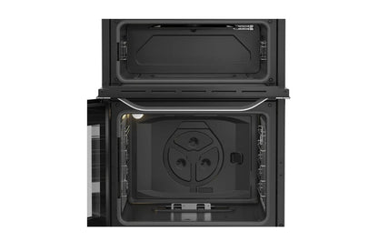 Hotpoint 60cm Double Oven Gas Cooker with Glass Lid | HDG6GDCWX | Stainless Steel