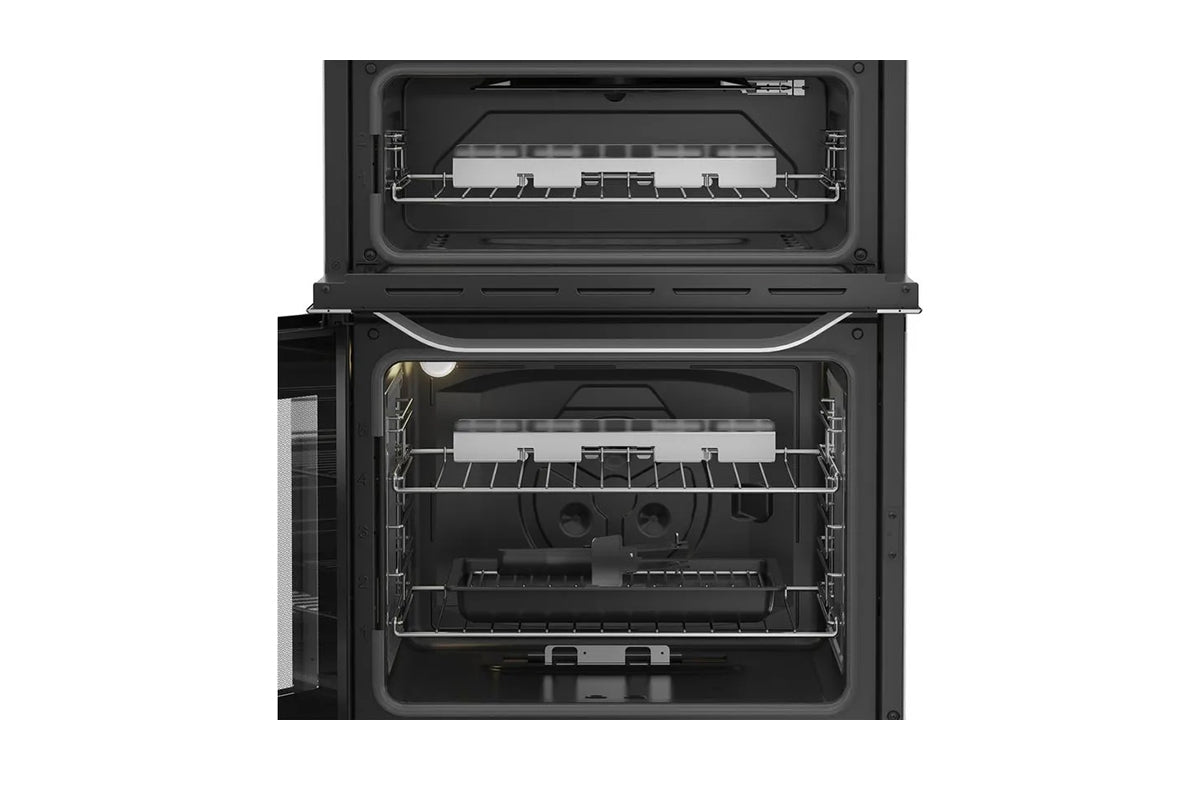 Hotpoint 60cm Double Oven Gas Cooker with Glass Lid | HDG6GDCWX | Stainless Steel