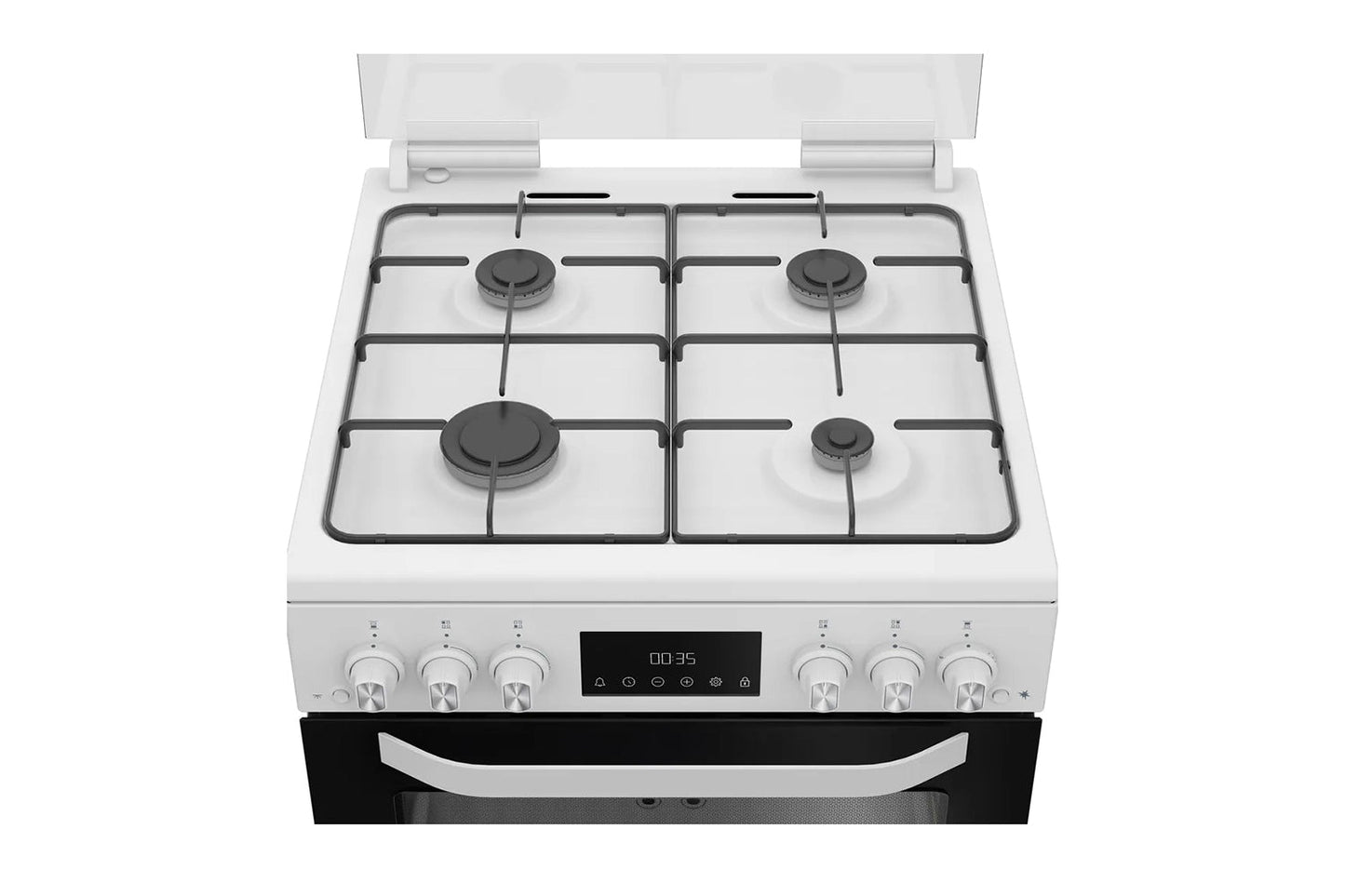 Hotpoint 60cm Single Oven Gas Cooker with Glass Lid | HDG6GDCW | White