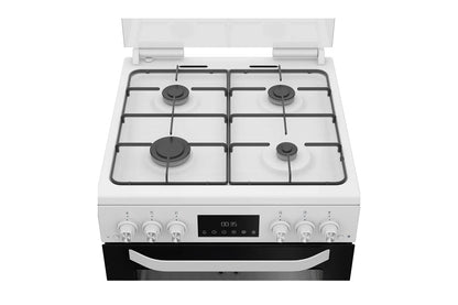 Hotpoint 60cm Single Oven Gas Cooker with Glass Lid | HDG6GDCW | White