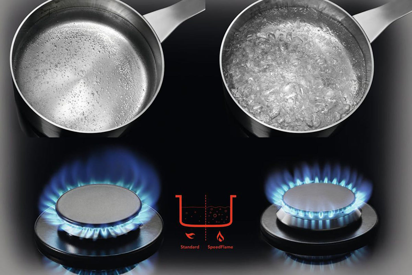 AEG 75cm 6000 Slim Line 5 Burner Gas Hob | HGB75420YM | Stainless Steel