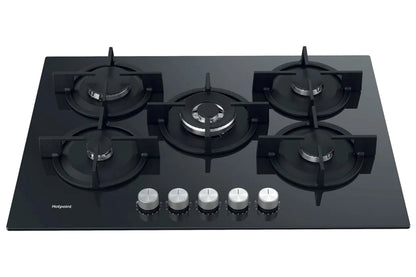 Hotpoint 73cm Built-in Gas Hob | HGS72SBK | Black
