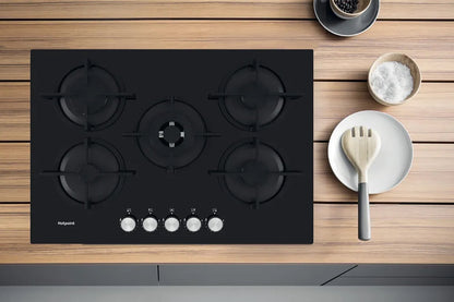 Hotpoint 73cm Built-in Gas Hob | HGS72SBK | Black