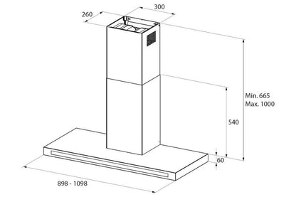 Rangemaster 100cm Hi-Lite Flat Hood | HLTHDS100SL/