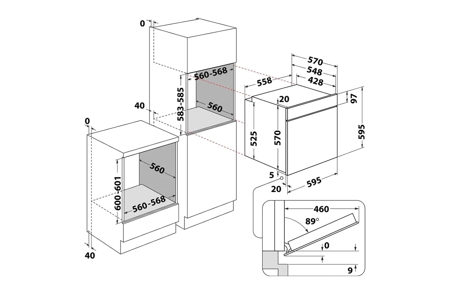 Hotpoint Class 2 Built-in Multiflow Single Electric Oven | HO455CBUK | Black