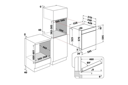 Hotpoint Class 2 Multiflow Electric Built-in Single Oven with Air Fry | HO458HFBUK