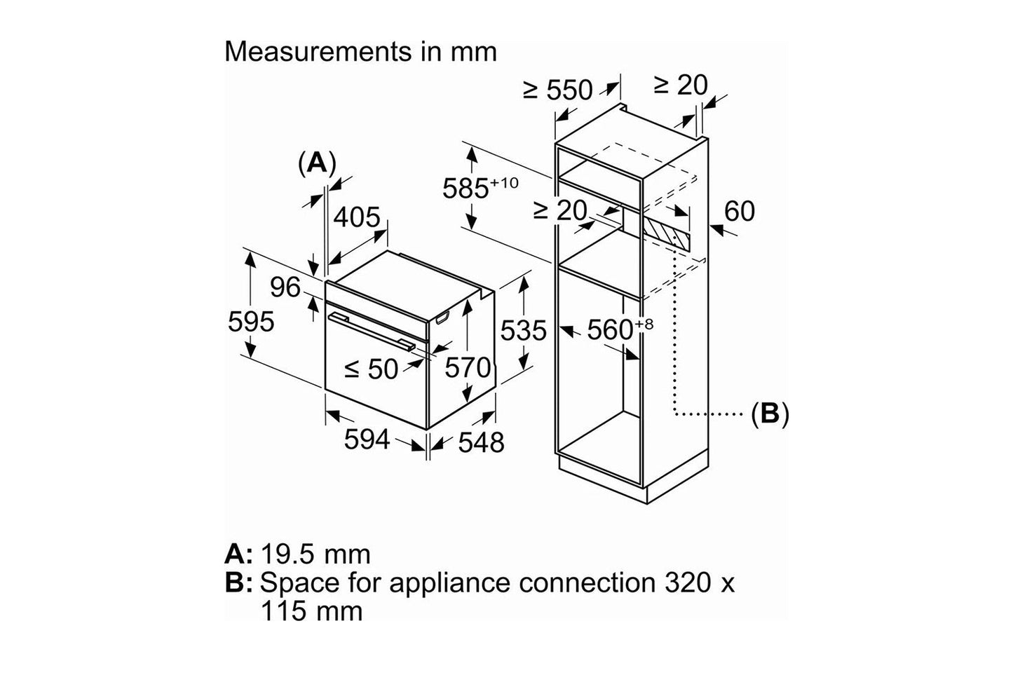 Bosch Series 4 Built-in Oven with Steam Function | HQA534BS3B