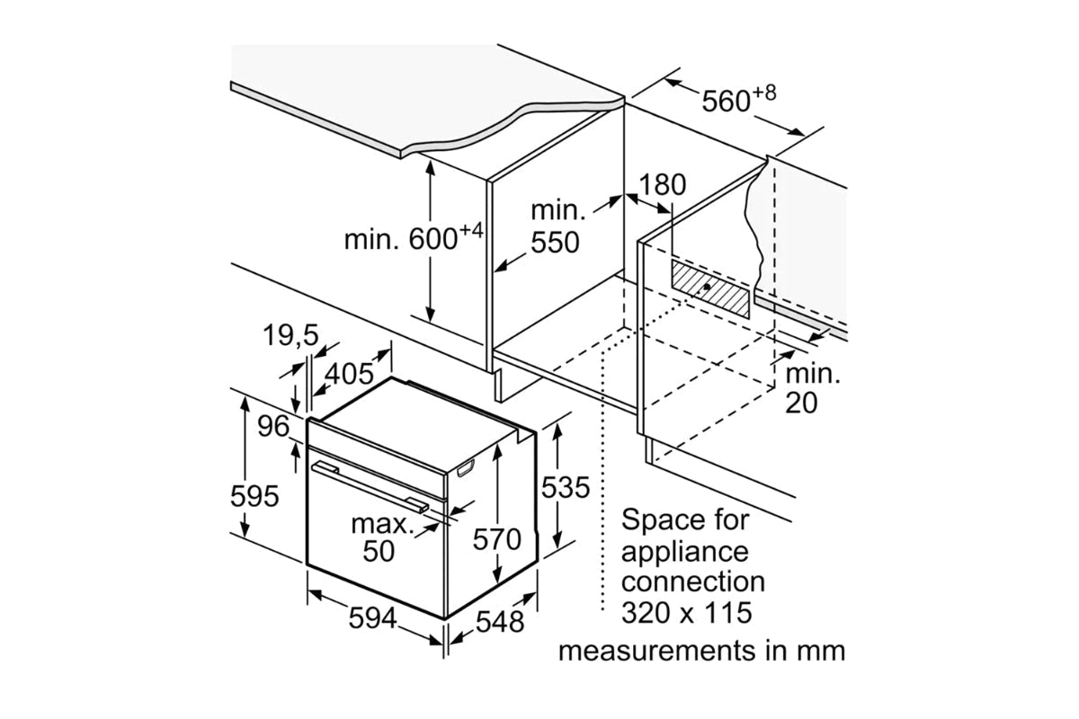 Bosch Series 4 Built-in Electric Oven | HQA534BW3B