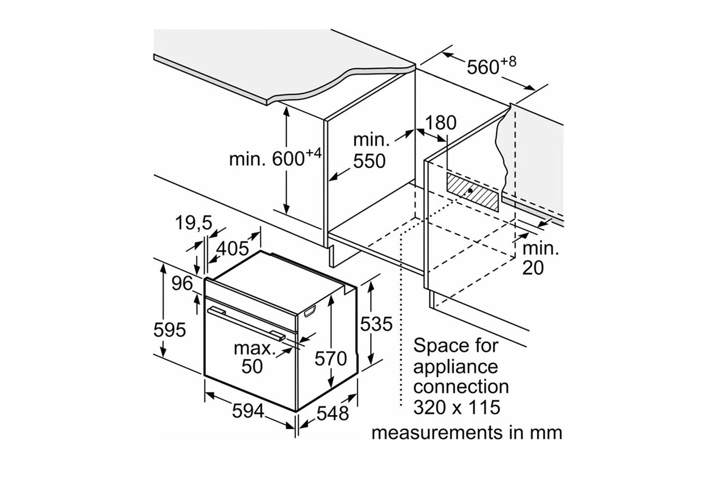 Bosch Series 4 Built-in Oven with Steam Function | HQA574BS3B