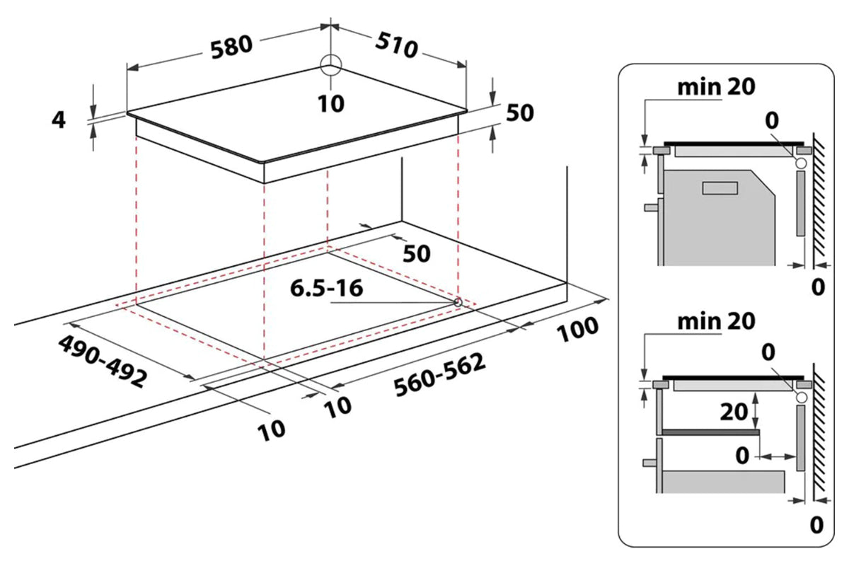 Hotpoint 60cm Electric Built-in Induction Hob | HR620RH | Black