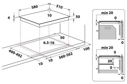 Hotpoint 60cm Electric Built-in Induction Hob | HR620RH | Black