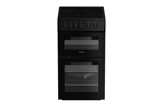 Hotpoint 50cm Single Oven Electric Cooker | HTE5VCB | Black