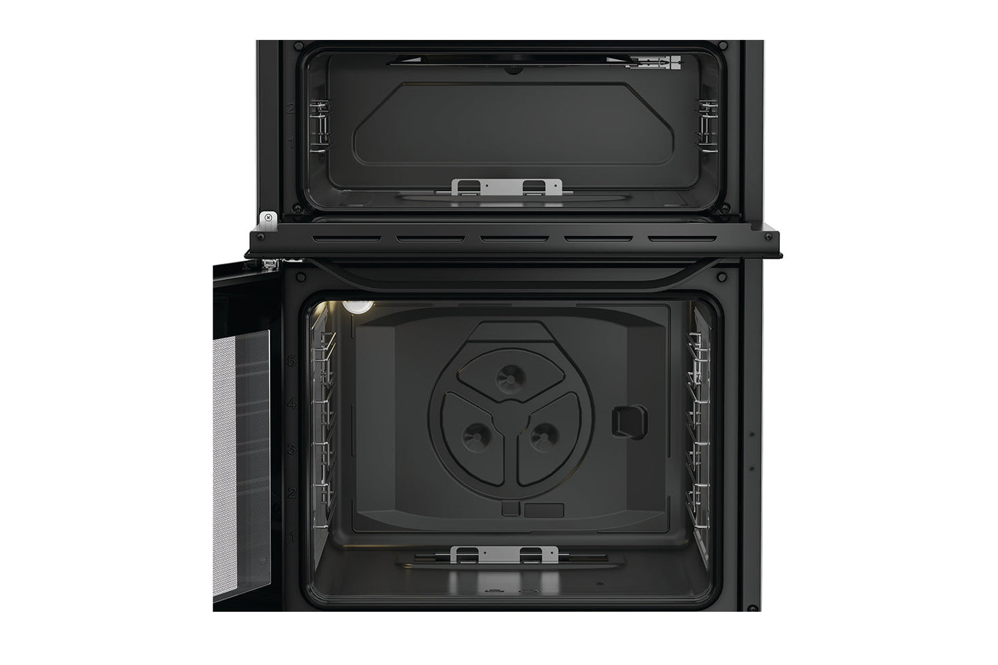 Hotpoint 60cm Freestanding Twin Cavity Gas Cooker | HTG6GDCB1 | Black