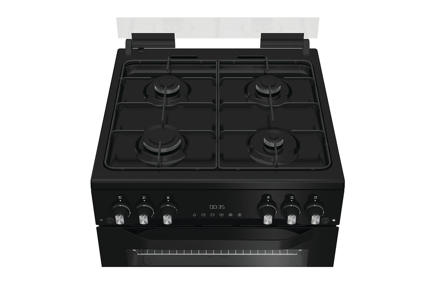 Hotpoint 60cm Freestanding Twin Cavity Gas Cooker | HTG6GDCB1 | Black