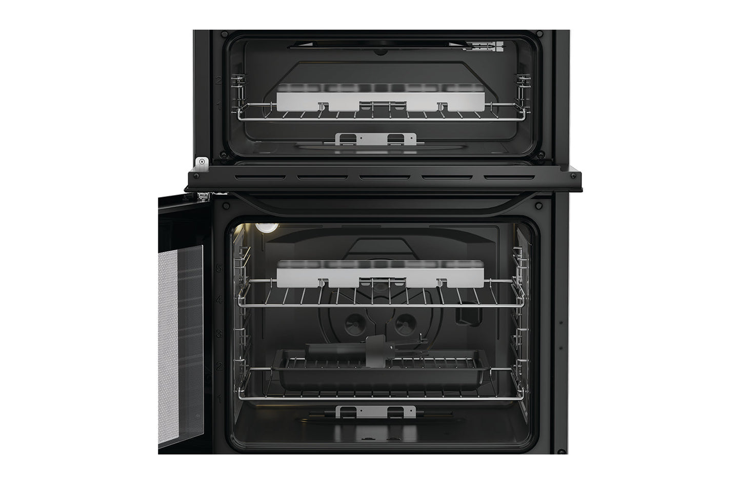 Hotpoint 60cm Freestanding Twin Cavity Gas Cooker | HTG6GDCB1 | Black
