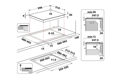 Hotpoint 60cm Built-in Induction Hob | HTX6014DCF
