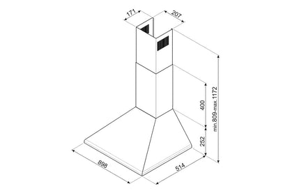 Smeg 90cm Chimney Hood | KSED95XE