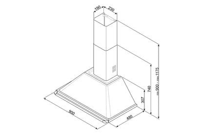 Smeg 90cm Chimney Hood | KT90PE | Cream