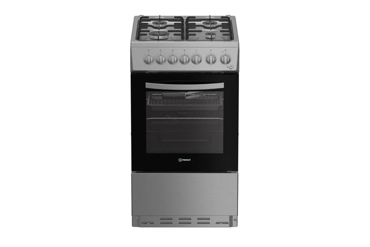 Indesit 50cm Freestanding Duel Fuel Single Cooker with Oven | I5G3PMX | Stainless Steel