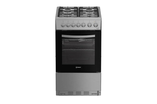 Indesit 50cm Freestanding Duel Fuel Single Cooker with Oven | I5G3PMX | Stainless Steel