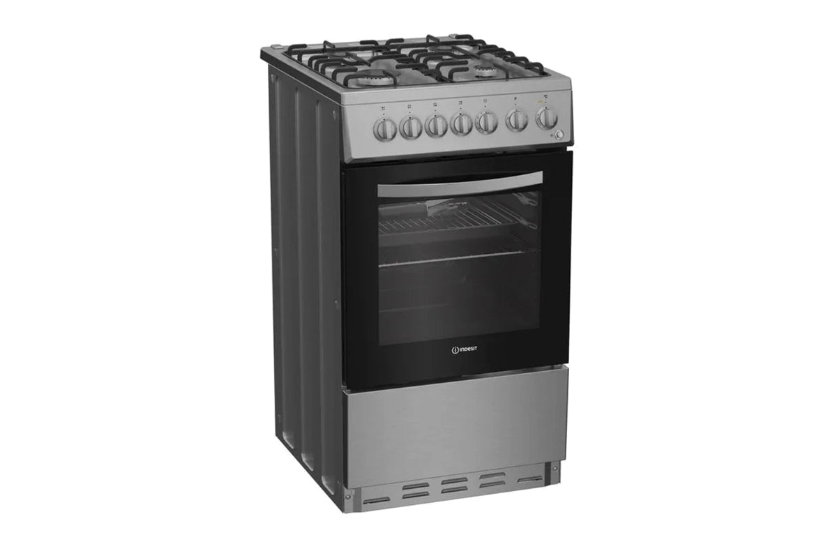 Indesit 50cm Freestanding Duel Fuel Single Cooker with Oven | I5G3PMX | Stainless Steel