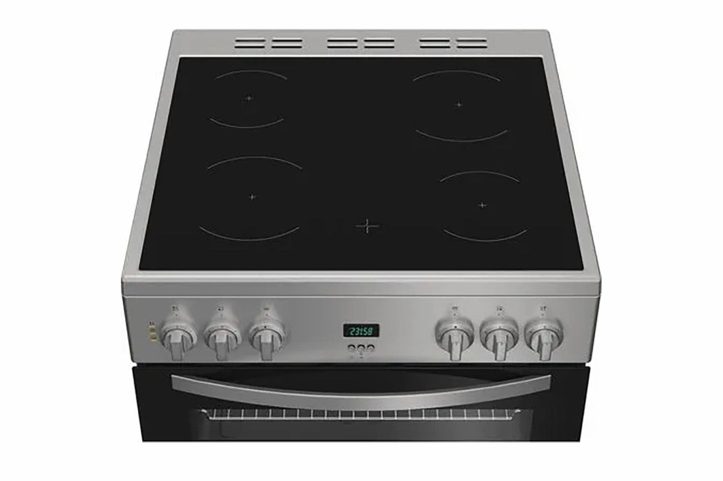 Indesit 60cm Freestanding Double Electric Cooker with Ceramic Hob | IDE6VDCS1