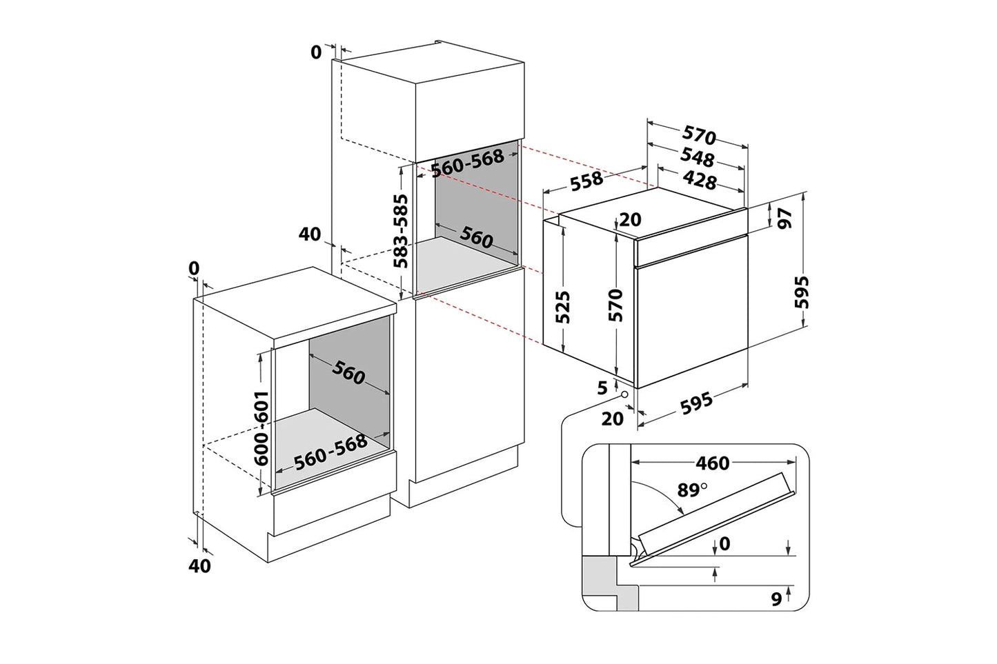 Indesit Built-in Electric Single Oven | IO233BUK | Black