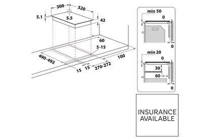 Indesit 30cm Built-in Ceramic Hob | IRD2030B