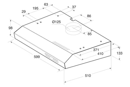 Indesit 60cm Visor Cooker Hood | ISLK66LSX