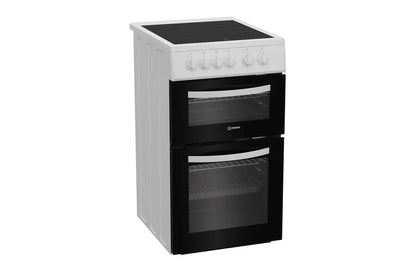 Indesit 50cm Freestanding Electric Twin Cooker with Ceramic Hob | ITE5VMW | White