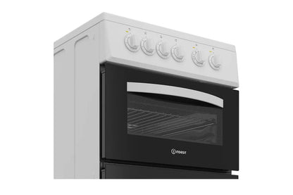 Indesit 50cm Freestanding Electric Twin Cooker with Ceramic Hob | ITE5VMW | White
