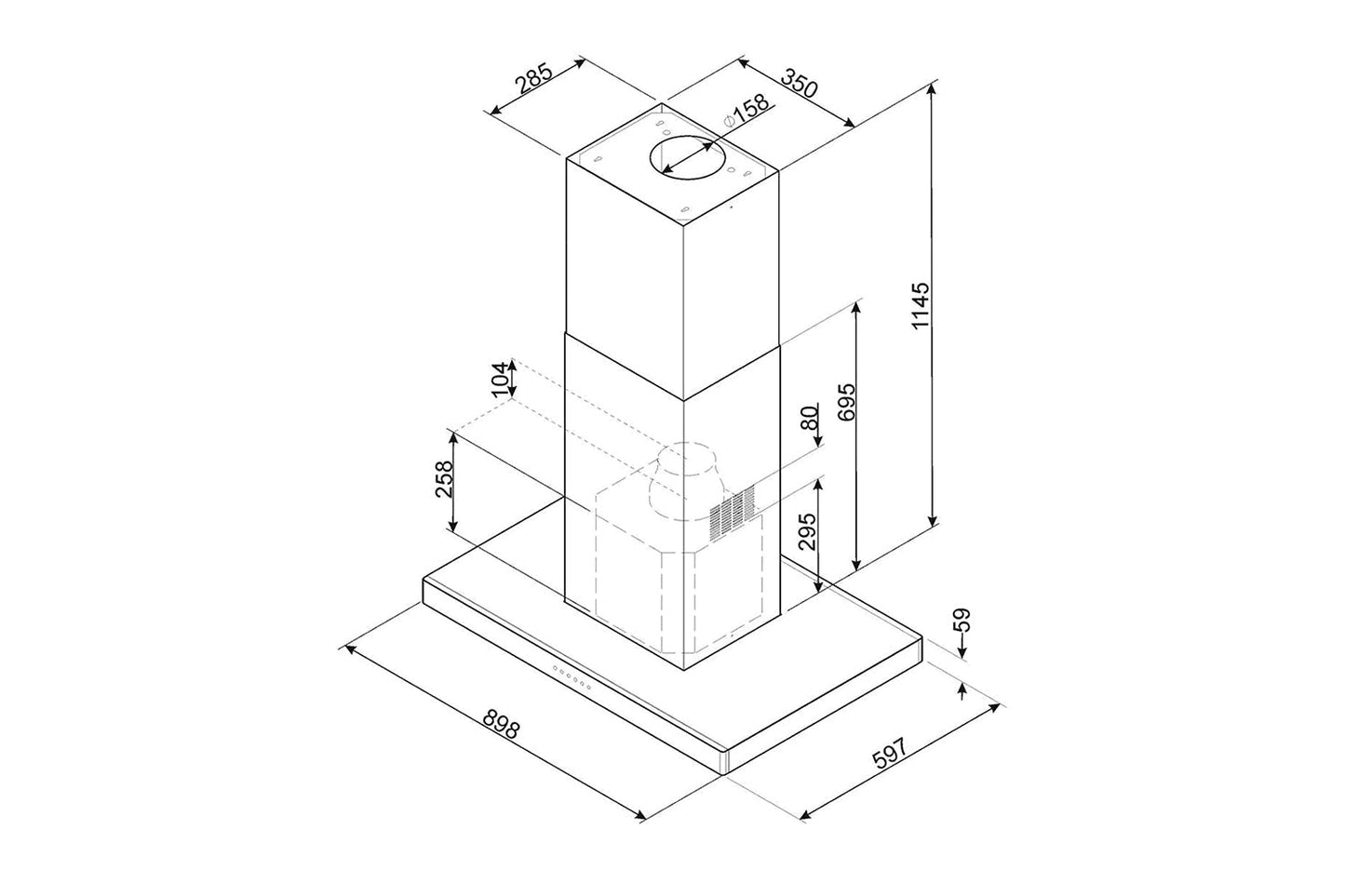 Smeg 90 cm Island Cooker Hood | KI90XE | Stainless Steel