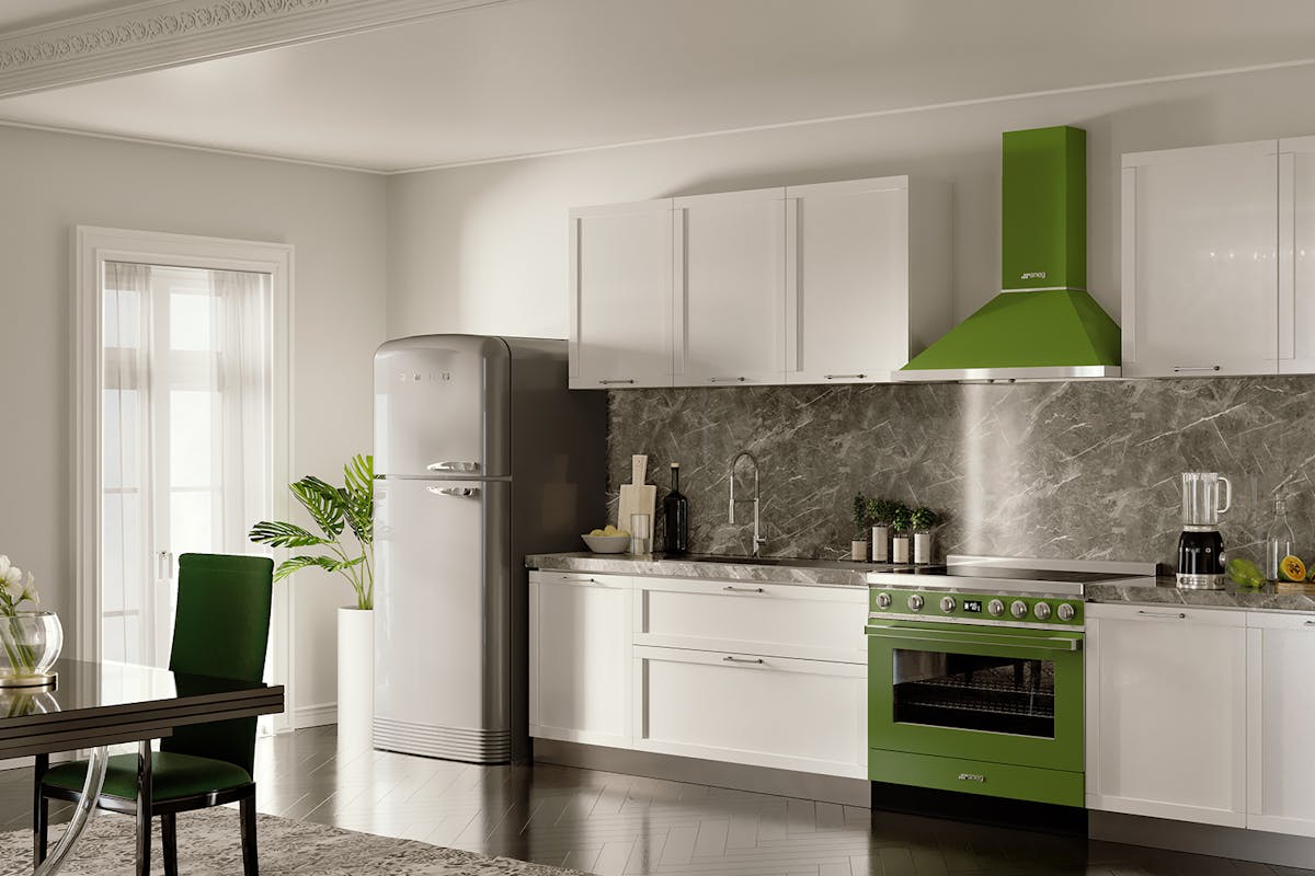 Smeg 90cm Chimney Hood | KPF9OG | Olive Green