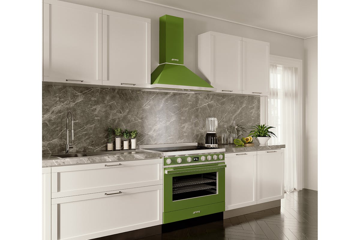 Smeg 90cm Chimney Hood | KPF9OG | Olive Green