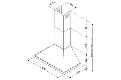 Smeg 90cm Chimney Hood | KPF9RD | Red